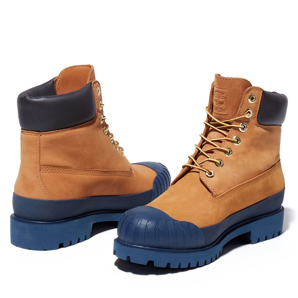 Botas Masculino - Timberland 6-Inch Bee Line X Impermeavel Rubber Toe - NLITV3761 - Marrom/Azul Mari